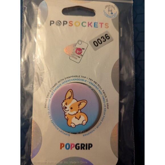 PopSockets Cheeky Corgi Phone Grip & Stand With Swappable Top -PopGrip - Picture 1 of 2